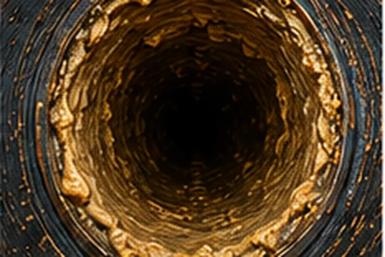 Grease build-up inside pipe